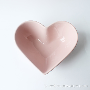 Toptan özel yeni stil kalp şekli porselen sofra